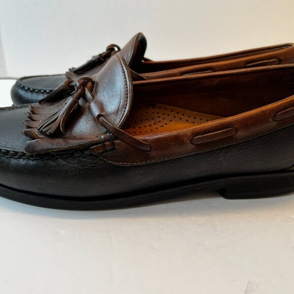Allen‎ Edmonds Nashua Tassel Kiltie Leather Loafers Black Brown Shoes Mens 9.5 D main image 10